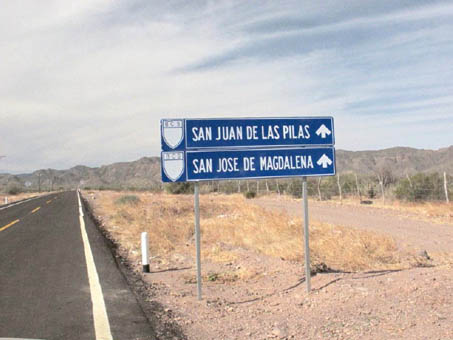 Road sign to San Jose de Magdalena, Baja California Sur