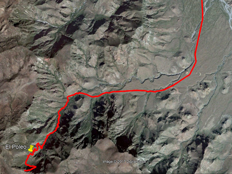 closeup map Mulege valley